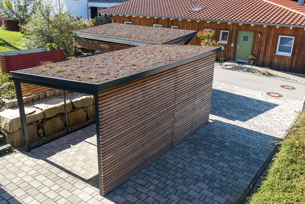 Carport mit Dachbegrünung